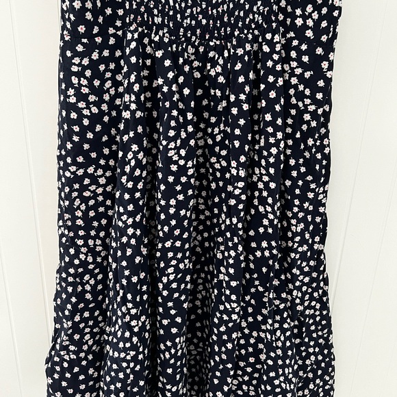 GAP women’s Xs Petite Dress navy tiny floral flower blue skater - Picture 7 of 12